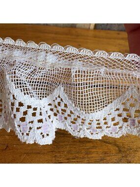Wrights Lace Trim 18yd Spools White with Lavender Accents 1 3/4 in 181-8127-051